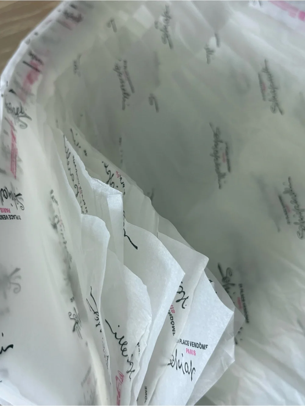 Schiaparelli White Tissue Paper and logo ribbon set